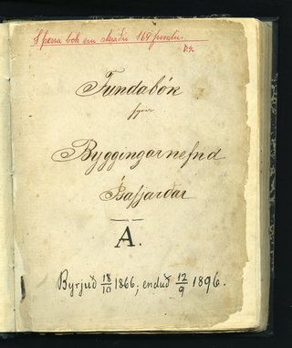 Fundabók fyrir Byggingarnefnd Ísafjarðar A. 1866–1896